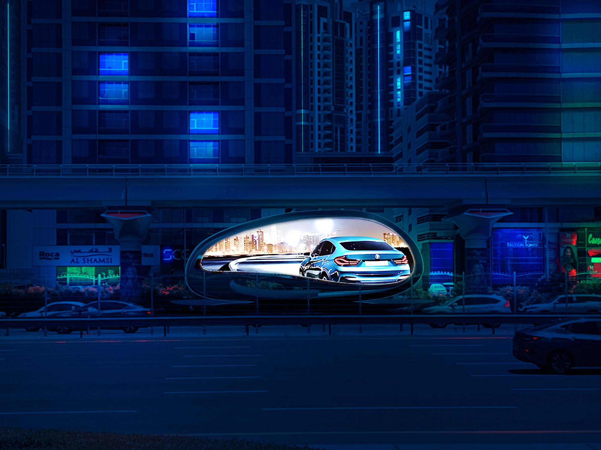 The Oval — night render