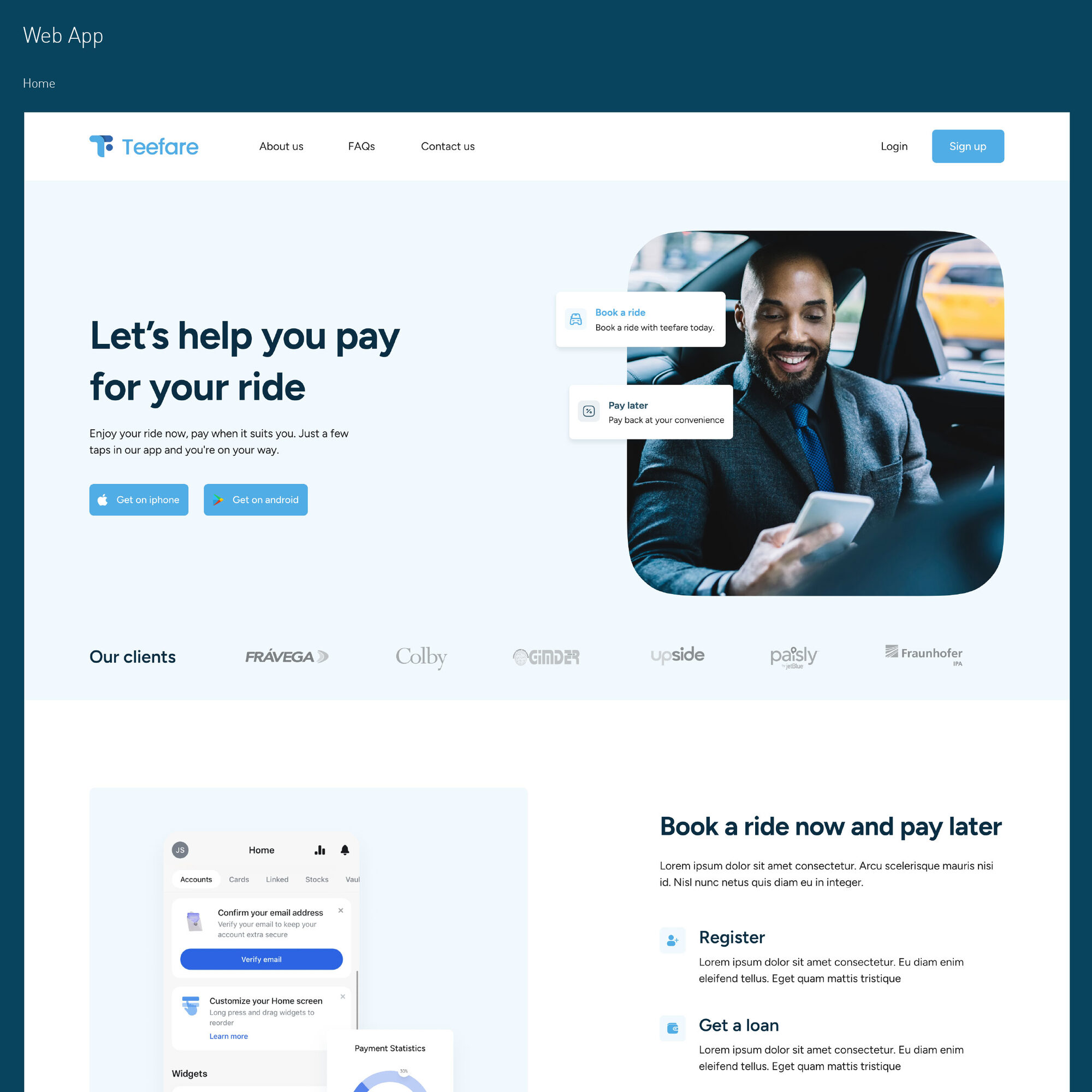 Teefare Mobile App UI Screens